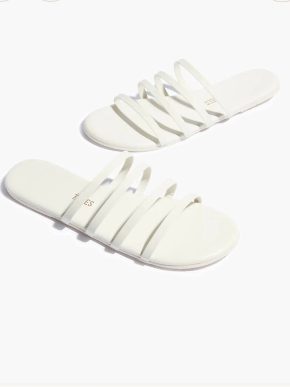 Tkees White Cream Senna Flip Flops Strappy Slip Ons US Size 10 EU Size 41